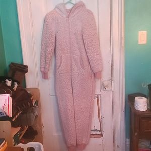 Victoria secrets pink sherpa fleece onsie